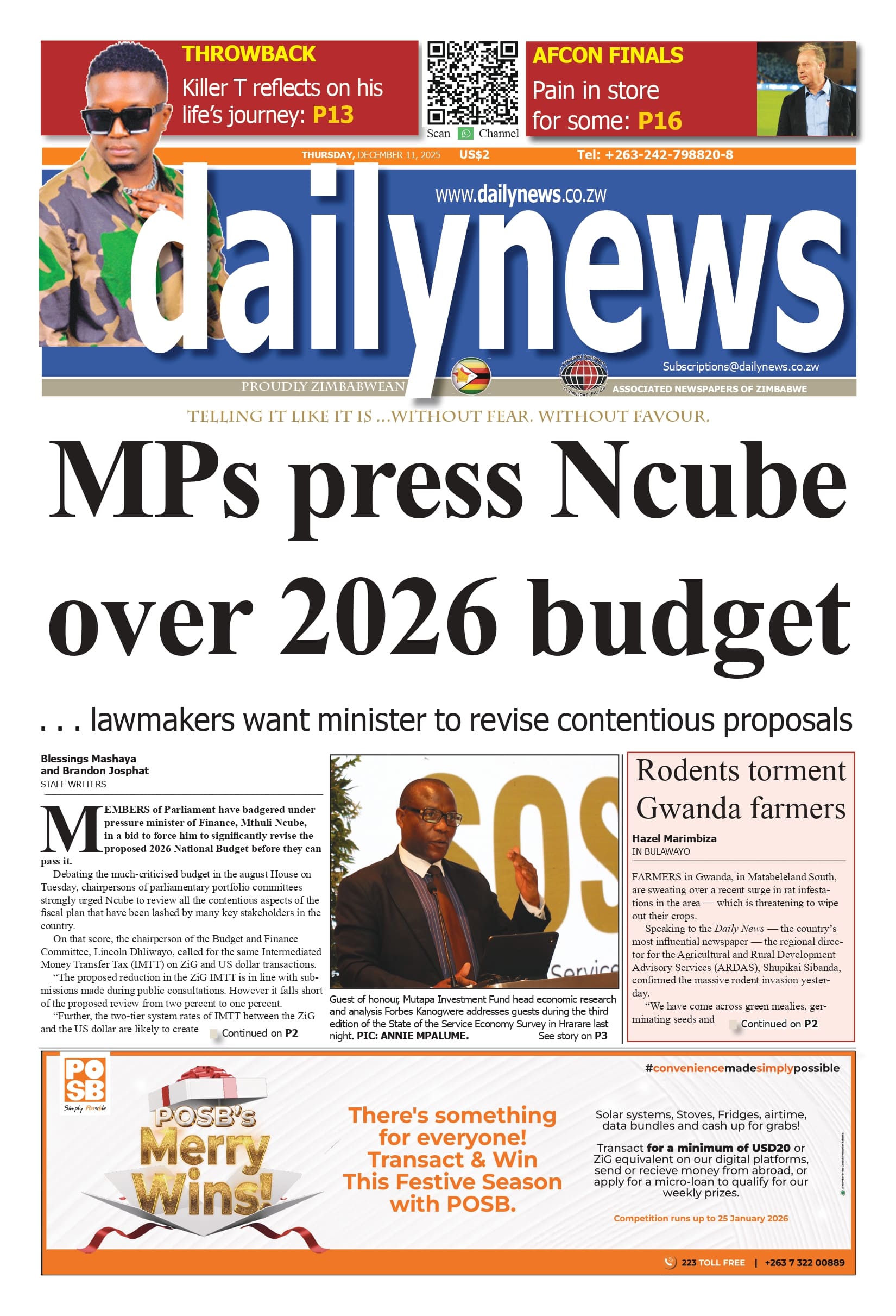 Thursday 11 December 2025